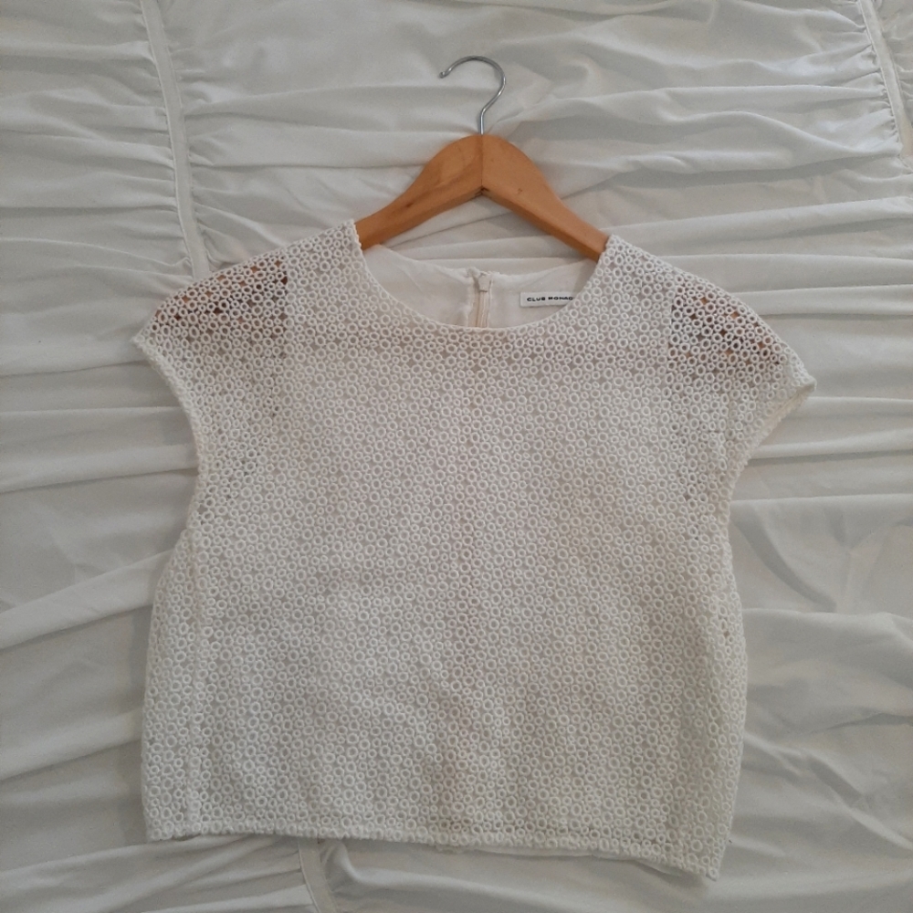 CLUB MONACO Lace Crop Top, Size XS